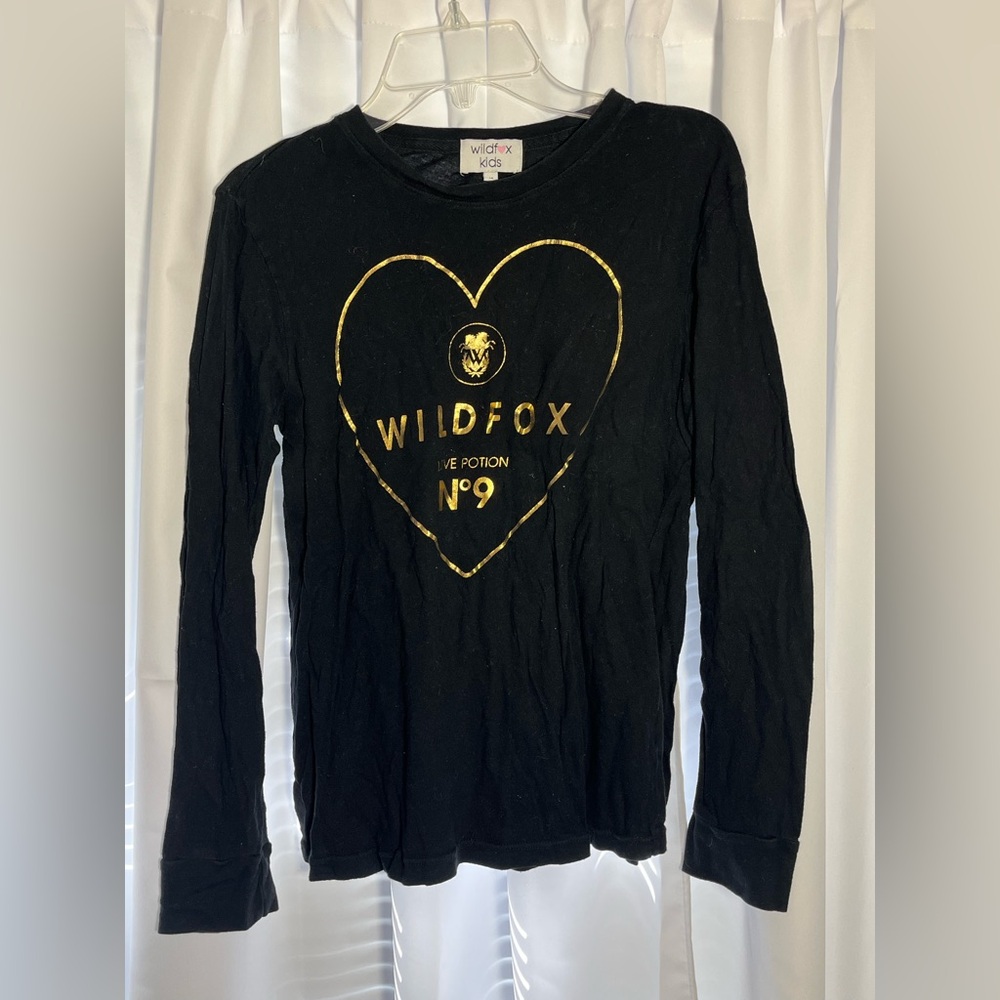 Girls WILDFOX Love Potion No. 9 Black Long Sleeve T Shirt Sz 14